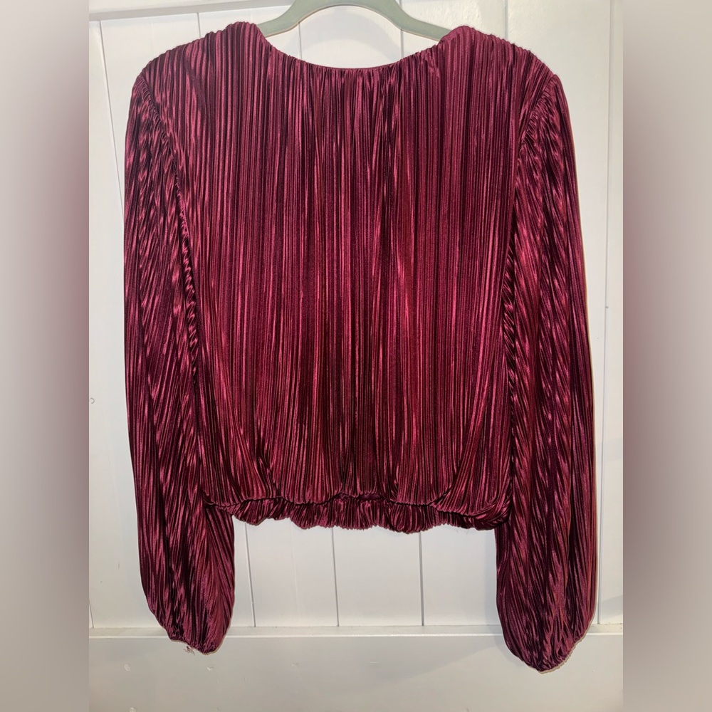 Flying Tomato Plisse Balloon Sleeve Top